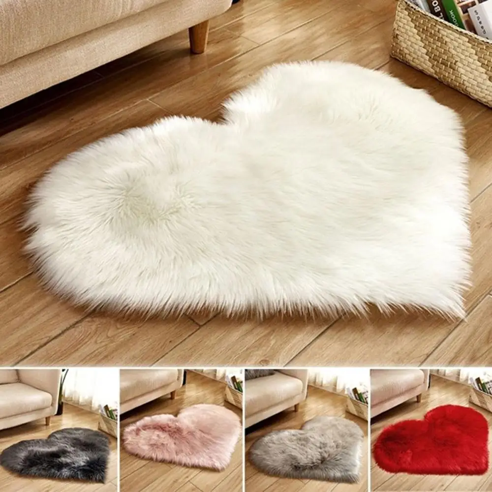 1 шт. Имитация шерсти Персиковое сердце коврик матрас диван подушка для ног