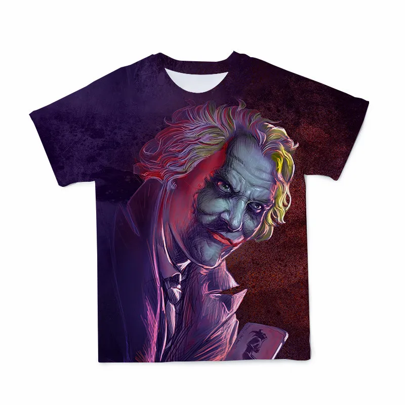 

Horror Film Joker O-Neck T-shirt Men 3D Print Tshirt Fashion All-match Women T Shirt Casual Streetwear Clown Pattern Clothes
