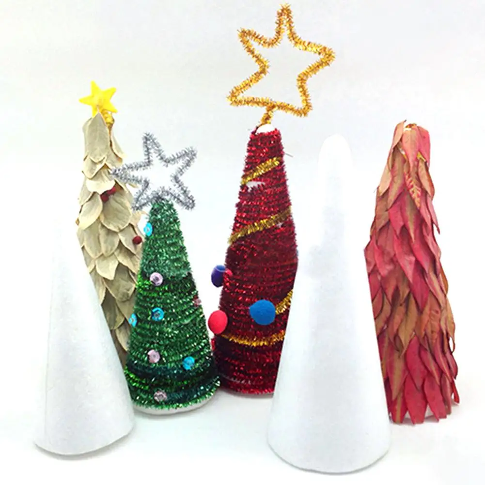 

New 10Pcs 15cm DIY Creative Christmas Tree Cone Shape Polystyrene Styrofoam Foam for Modeling Craft DIY Painting Drawing