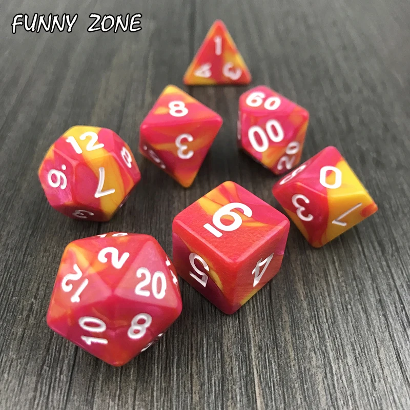 20 видов цветов Набор из 7 шт смешанных Игральный костей покер DnD многогранные
