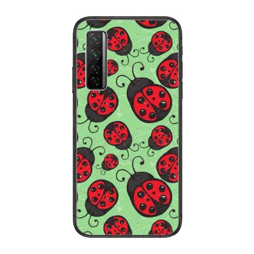

Cute ladybug Phone Case For Huawei Nova p10 lite 7 6 5 4 3 Pro i p Smart ZBlack Etui 3D Coque Painting Hoesje