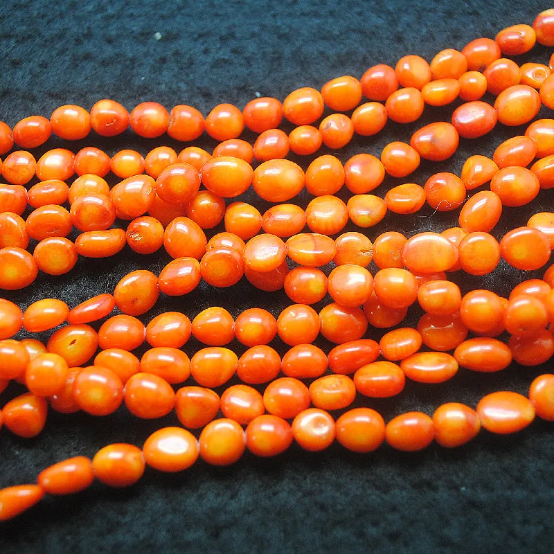 

15'5 дюймов Длина натуральный оранжевый Коралл чипы струны свободные DIY аксессуары для бисера 6-8 мм