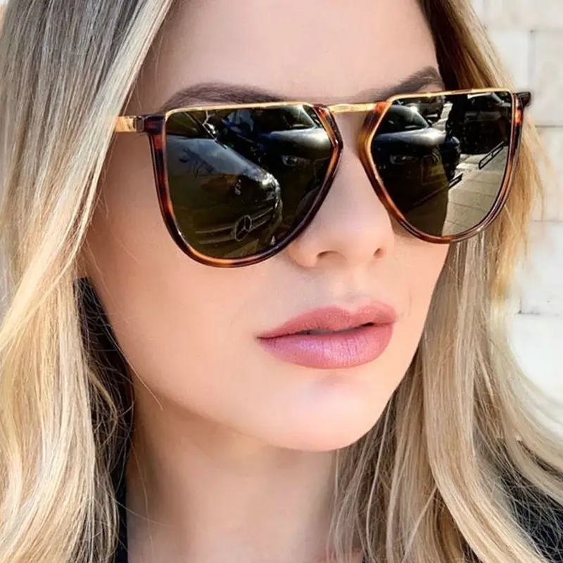 Versized квадратные солнцезащитные очки для мужчин и женщин Ретро стиль Роскошные