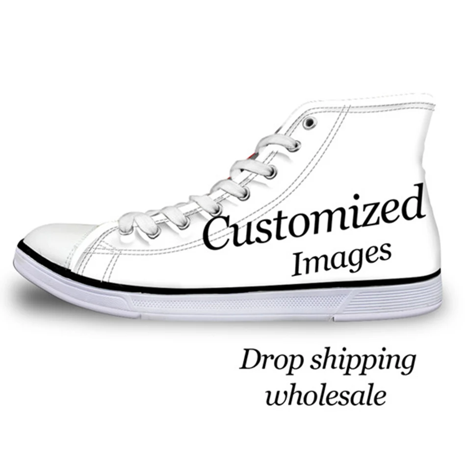 

Customized Child sneakers Casual national flag star stripe 3D print flat vintage Canvas Vulcanized shoes high top flats girls