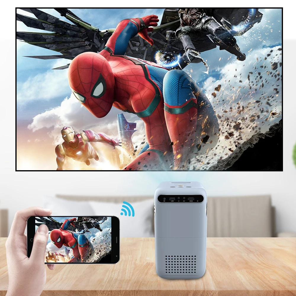 

Portable Projector Beamer Video Led Home Theater Vertical 4200 Lumens Freeshipping A7+W Wireless Airplay Full Hd 720P Projector