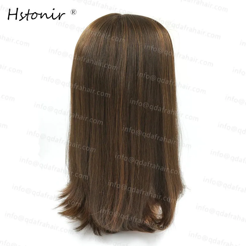Hstonir 100% Европейский волосы remy еврейский парик кошерный Sheitel Шелковый Топ