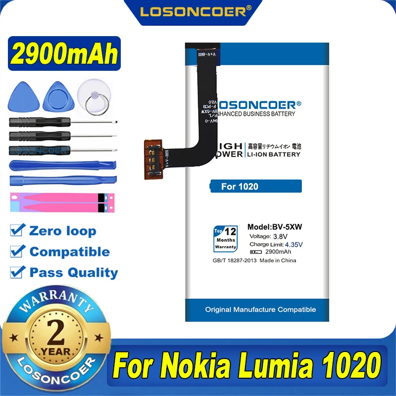 100% Оригинальный LOSONCOER 2900 мА/ч BV 5XW чехол с подставкой и отделениями для карт Nokia Lumia