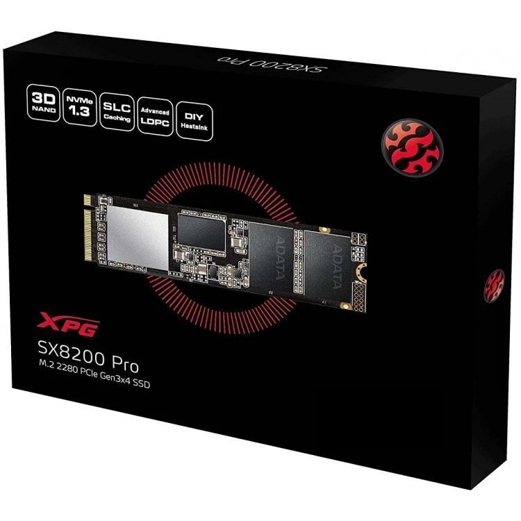 Твердотельный накопитель ADATA ASX8200PNP 512GT C SSD M.2 512GB PCI E чтение: 3350 Мб/сек запись: 2350 TLC 3D