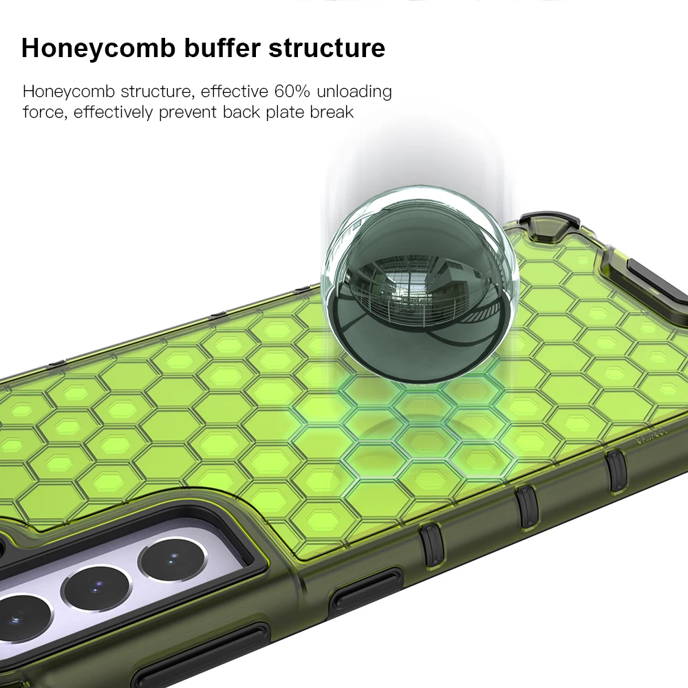 KEYSION Shockproof Case for Samsung S21 Ultra S21+ Plus 5G Honeycomb Phone Cover for Galaxy A32 A52 A72 A21S M21 M30S M31S M51