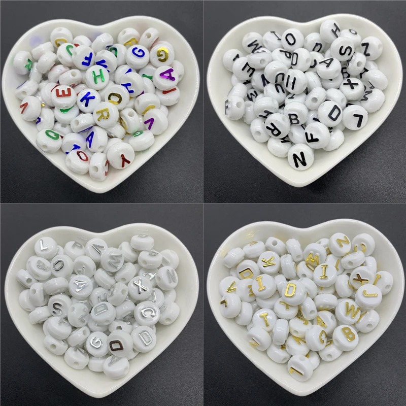 50 шт./лот 10 мм акриловые разделенные Бусины овальные Смешанные Буквы Алфавит