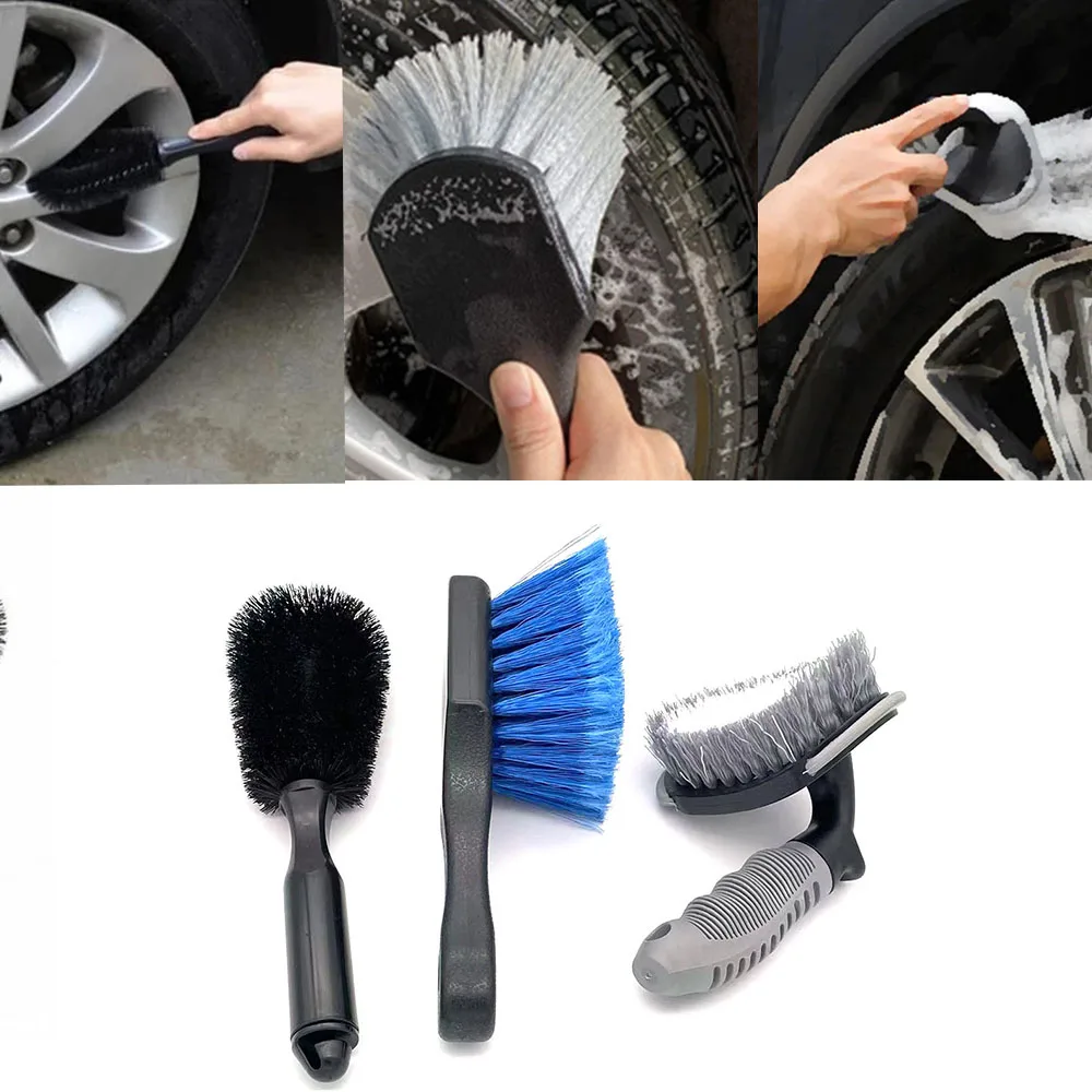 

Auto Tire Rim Wheel Cleaning Tools Non-Slip Handle Soft Hair Vehicle Car-Styling Detailing Beauty Washing Brush Sets Accessories
