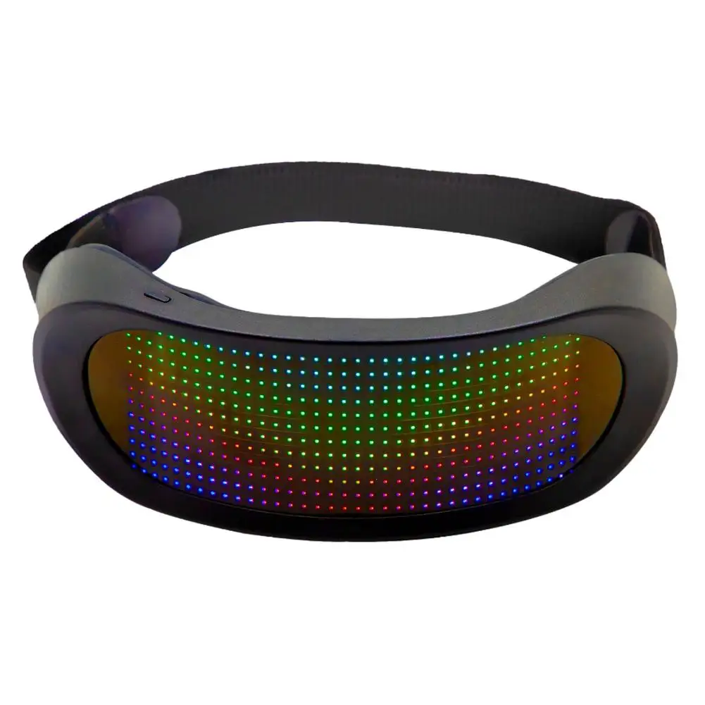 

Светодиодные очки для вечеринок, совместимы с Bluetooth, футуристические электронные очки с козырьком, динамические мигающие очки для Хэллоуин...