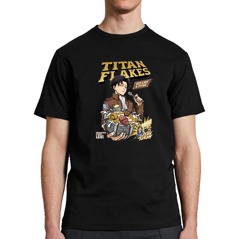 

Летняя футболка унисекс с мультипликационным принтом «атака на Титанов», мужская повседневная свободная уличная одежда, топ в стиле японск...