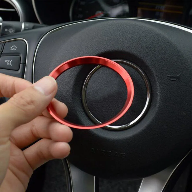 

Horn Frame Circle Mounting Sticker ABS Steering Wheel Ring 57MM Replacement Accessories Refit