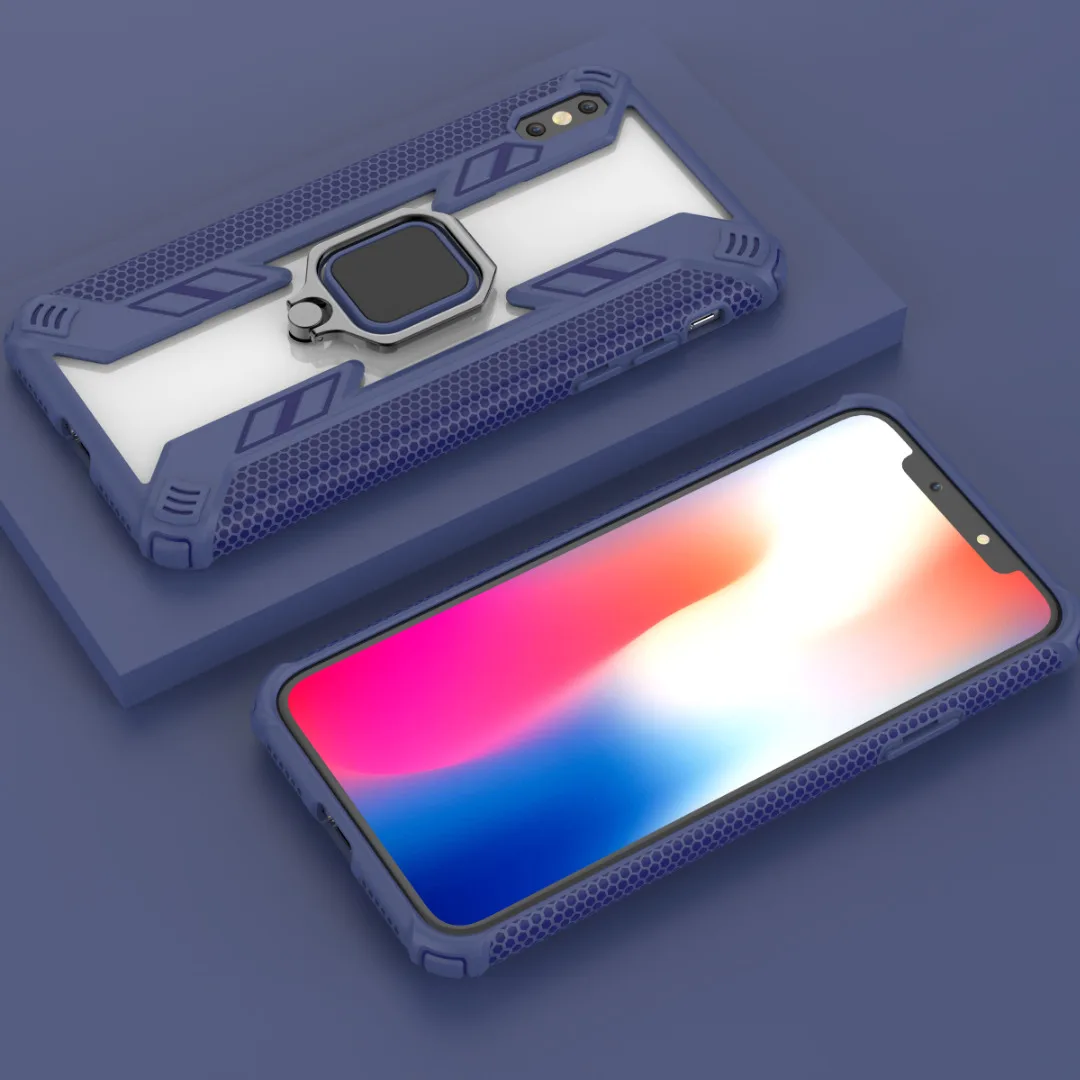 KEYSION противоударный чехол для iPhone SE 2020 New XS Max XR прозрачный с магнитным кольцом