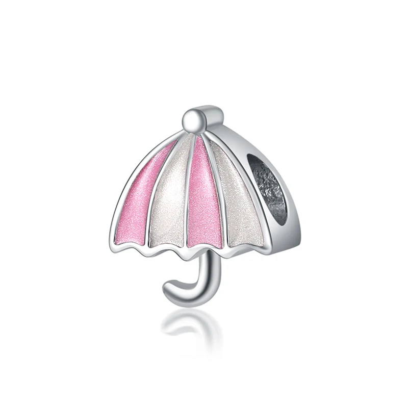 Pink Umbrella Новинка, сплав, бусина для отдыха, путешествий, Рождества, Радужный Шарм, Подходит для Пандора, браслет, ожерелье, сделай сам, Женские Ювелирные изделия - Цвет: Pink Umbrella