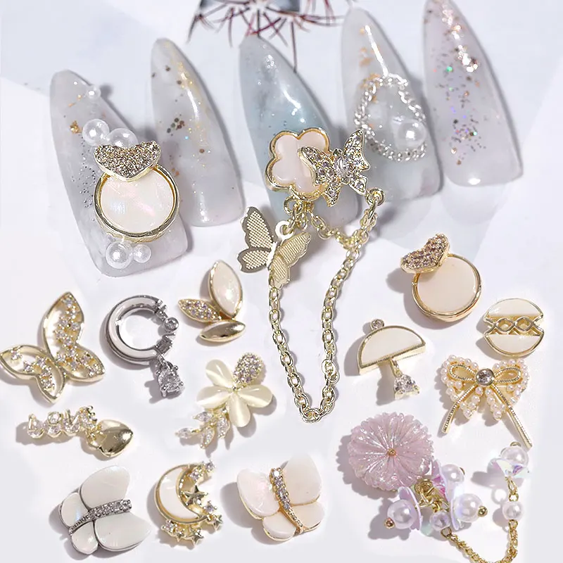 Искусство ногтей из циркона роскошные Подвески в виде цветка маргаритки с