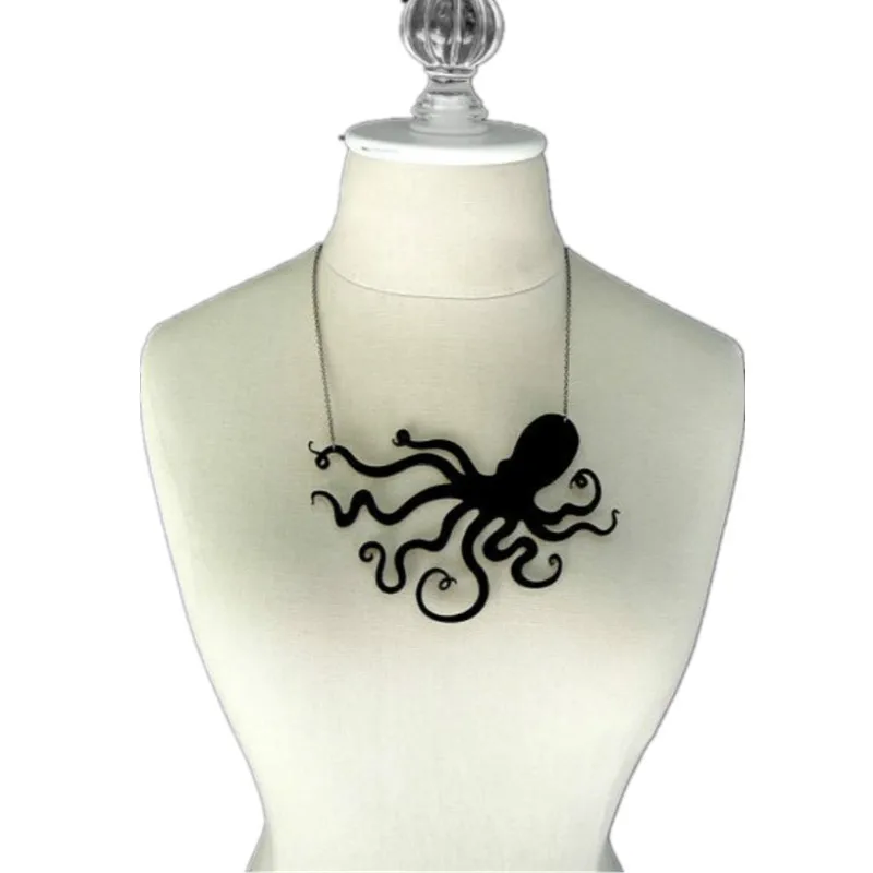 Новинка винтажная цепочка для ключицы с изображением животных медузы черная