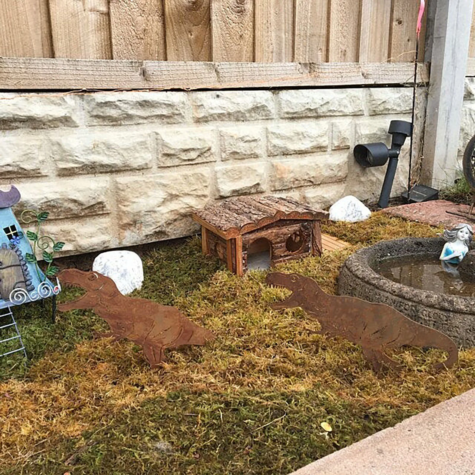 Динозавр декоративный художественный силуэт металлический животного декор для