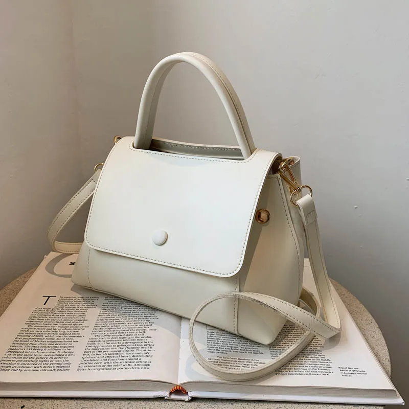 

Small Solid Color PU Leather Handbags for Women 2021 Female Shoulder Handbags Retro Daily Branded Luxury Travel Totes