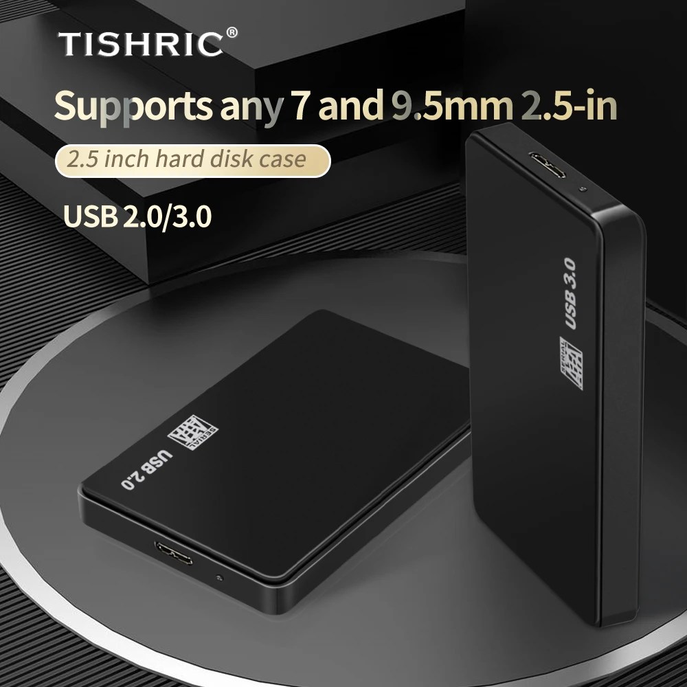 

TISHRIC HDD Case 2.5 Inch USB3.0 SATA To USB HDD Enclosure Hard Disk Case For Hard Drive External Hard Drive Box Support 8TB