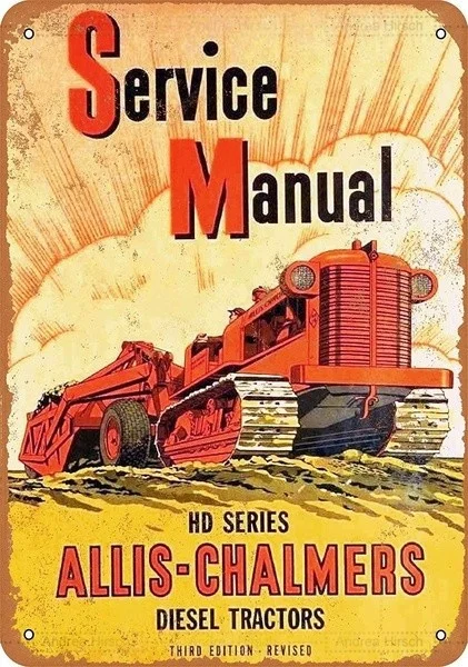 

Fun retro The SignTisigns 20x30 Inches Vintage Metal Tin Sign 1943 Allis-Chalmers Tractors Decorative Tin Signs