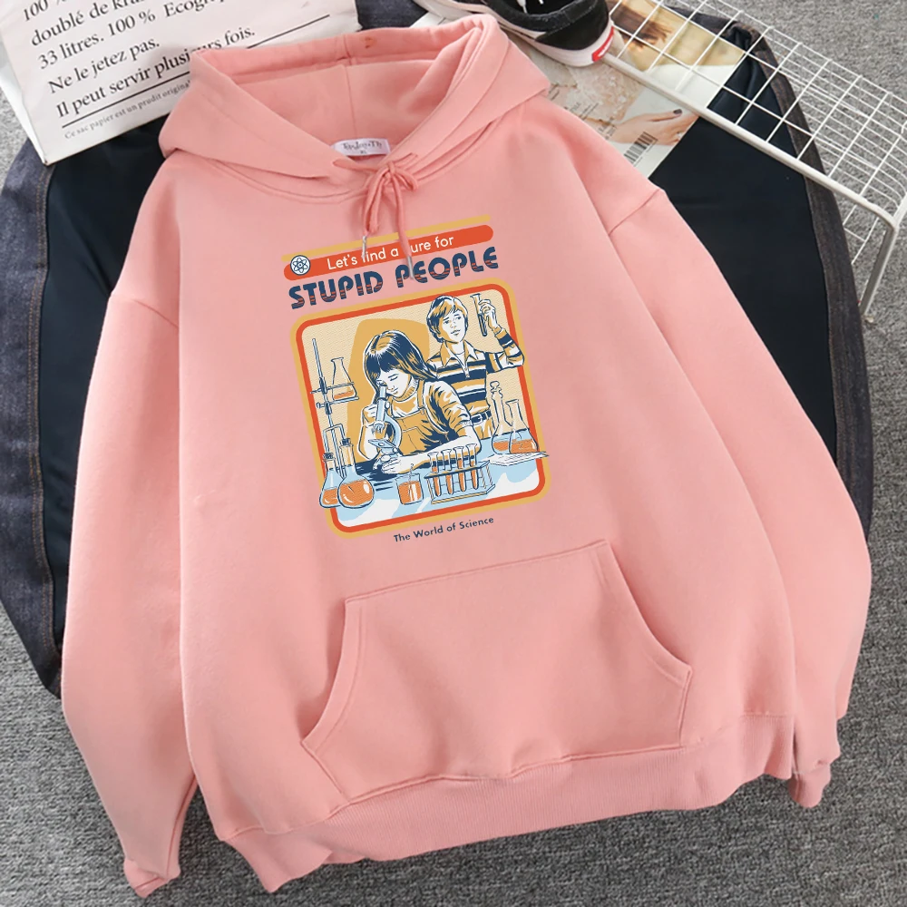 

A Cure For Stupid People printing Hoodies Womens Autumn Oversize Hoodie simple Fleece Sweatshirts Street S-XXL Tracksuit Female