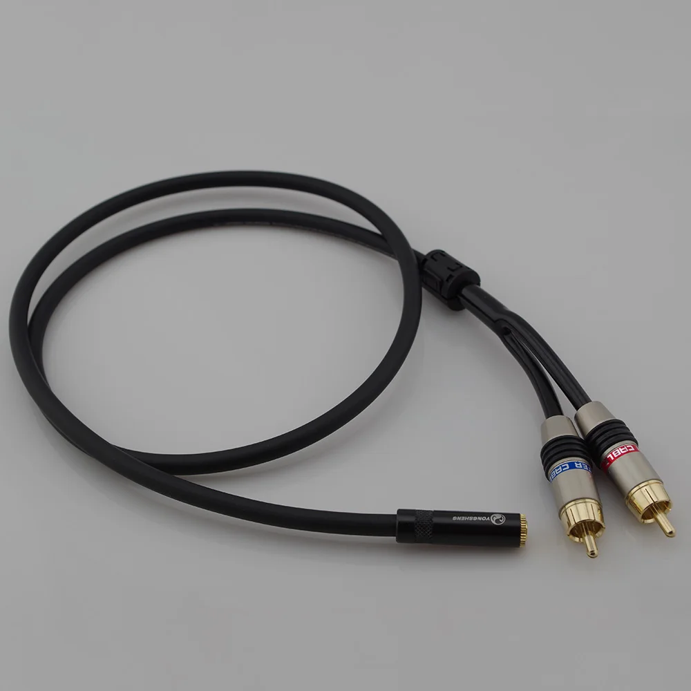 HIFI 3 5 мм RCA разъем Мама стерео кабель Y-образный штекер на 2 папа адаптер