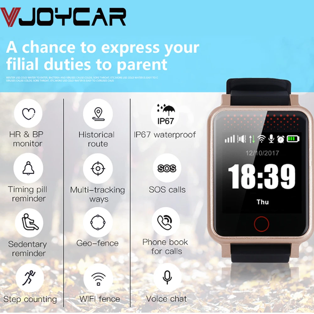 GPS трекер для пожилых людей Android Смарт часы карты SOS Монитор артериального