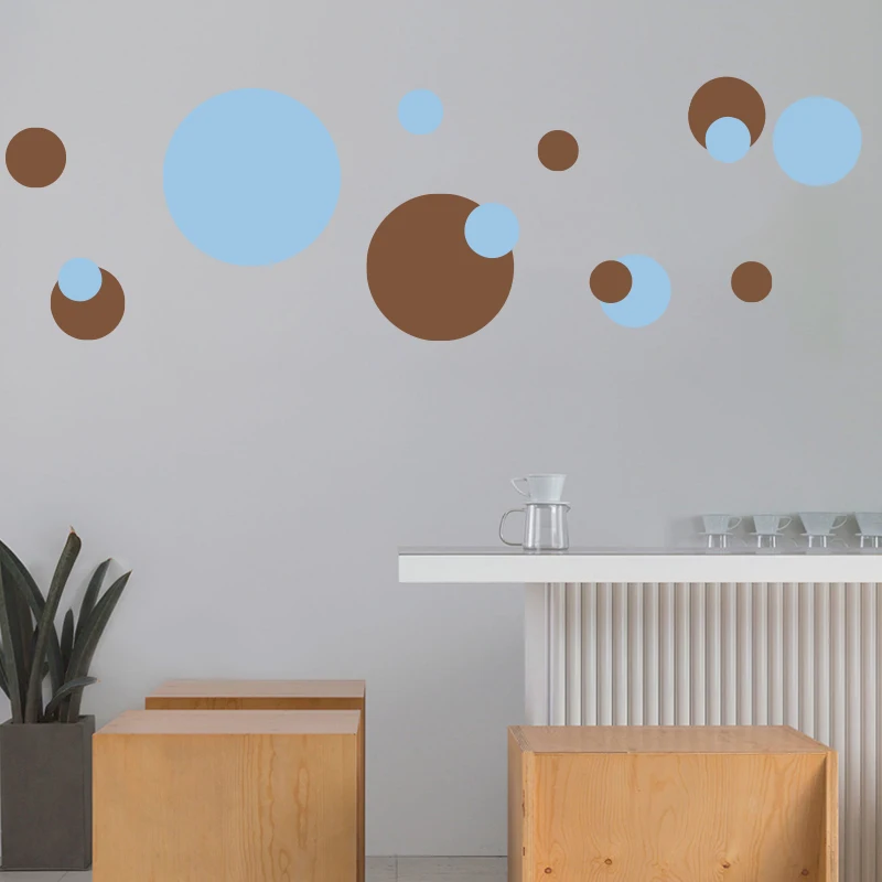 Современные настенные наклейки сделай сам с цветными кругами и точками красные