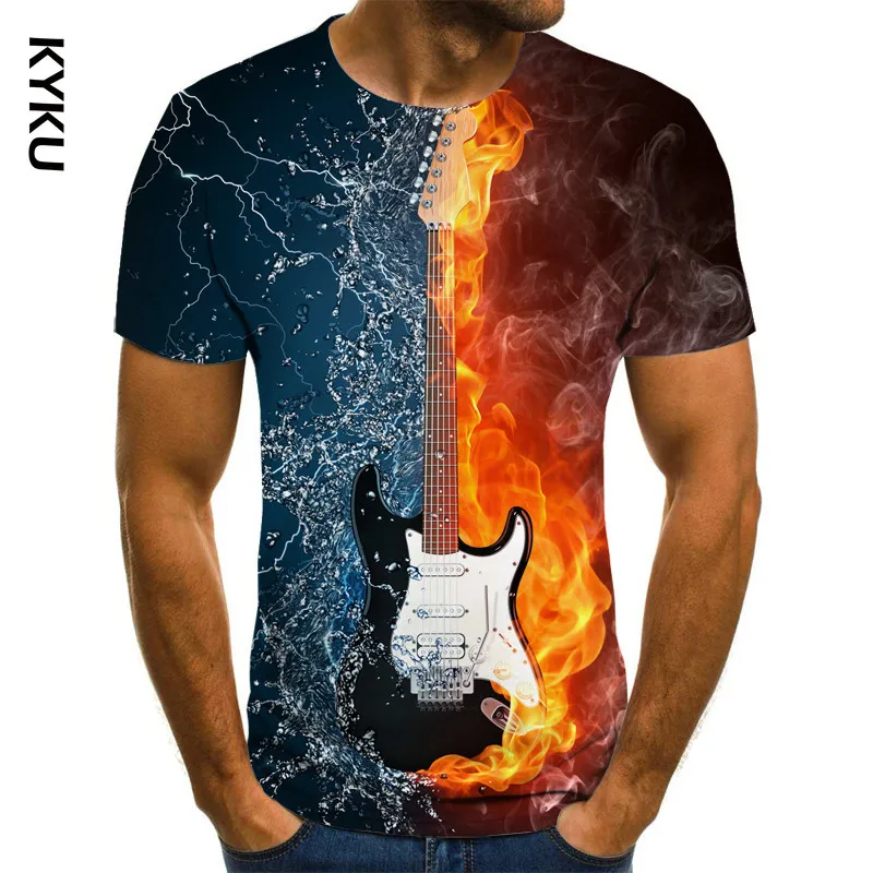 

Fashion t-shirt 3D Men/women funny hip hop guitar bass tshirt print streetwear music top suit kids t shirt Harajuku Shirts anime