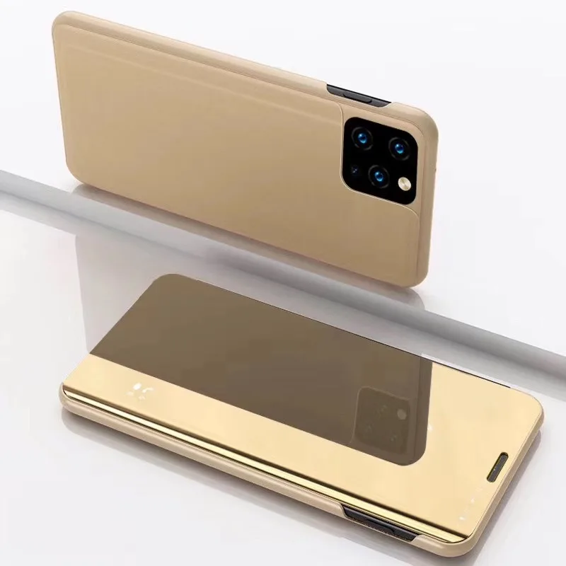 Gold Зеркальный флип-чехол для iPhone XR XS 11 Pro Max 8 7 6 6s Plus подставка с окошком чехол для iPhone 5 5S SE X XS Conque для iPhone 11Capa - Цвет: Gold