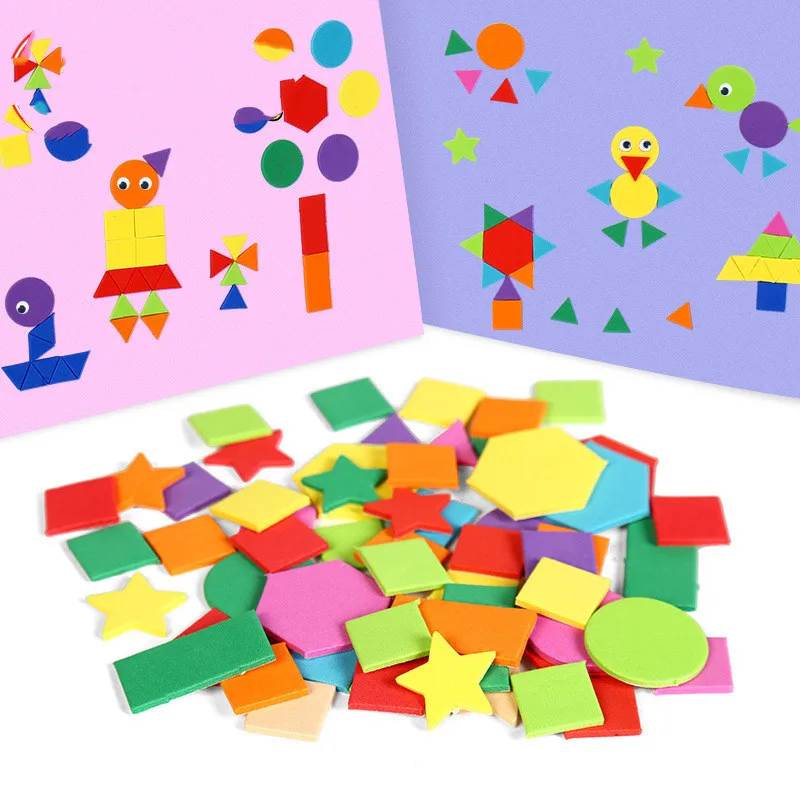 6 шт пенные наклейки геометрический паззл самоклеющиеся Ева стикеры детские