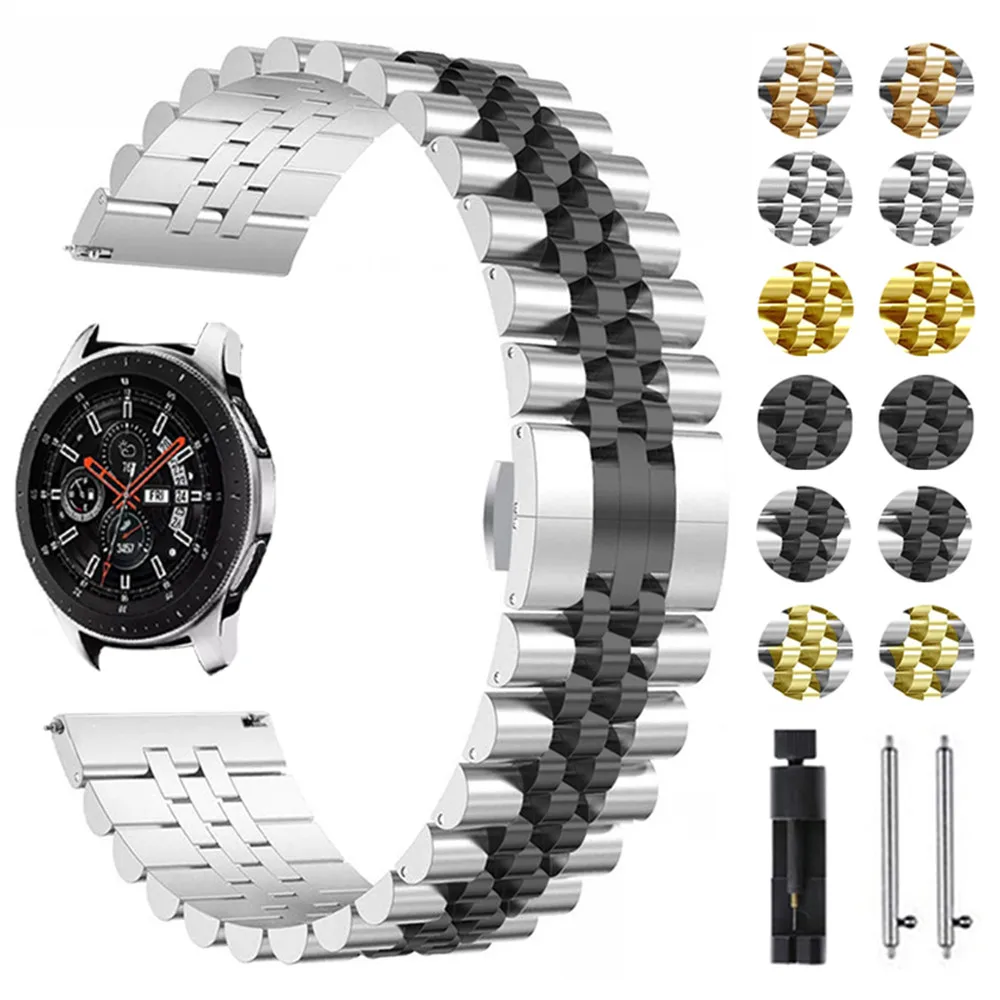 

Stainless Steel Strap For Samsung Galaxy Watch Active 2 40mm 44mm Band Bracelet For Gear Sport/S2 S3 42/46mm 20mm 22mm Wristband