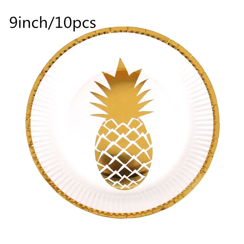 Тарелка бумажная с ананасом для вечевечерние салфетки стаканчиков украшение