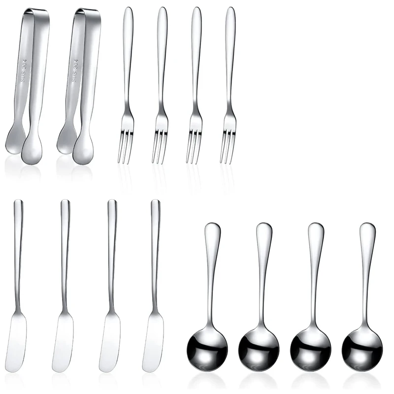 

14 Pieces Cheese Butter Jam Spreader Knives Set Stainless Steel Cheese Slicer Butter Spreader Knives with Handles