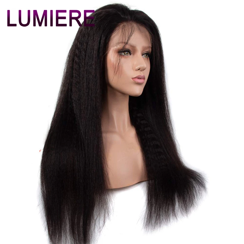 Lumiere кудрявые прямые 13X4 кружевные передние человеческие волосы парики