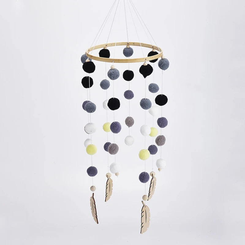 Ins скандинавский стиль плюшевый шар для домашнего декора бусы колокольчики