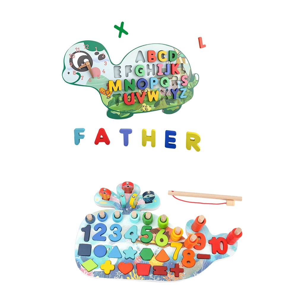 

Wood Sorting Fishing Toy Develop Motor Skill Puzzle Sensory Toys Board Game