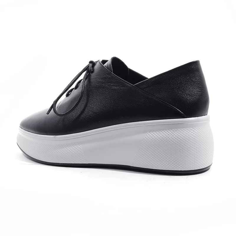 Лоферы из натуральной коровьей кожи Женская Весенняя Обувь На Шнуровке цвет