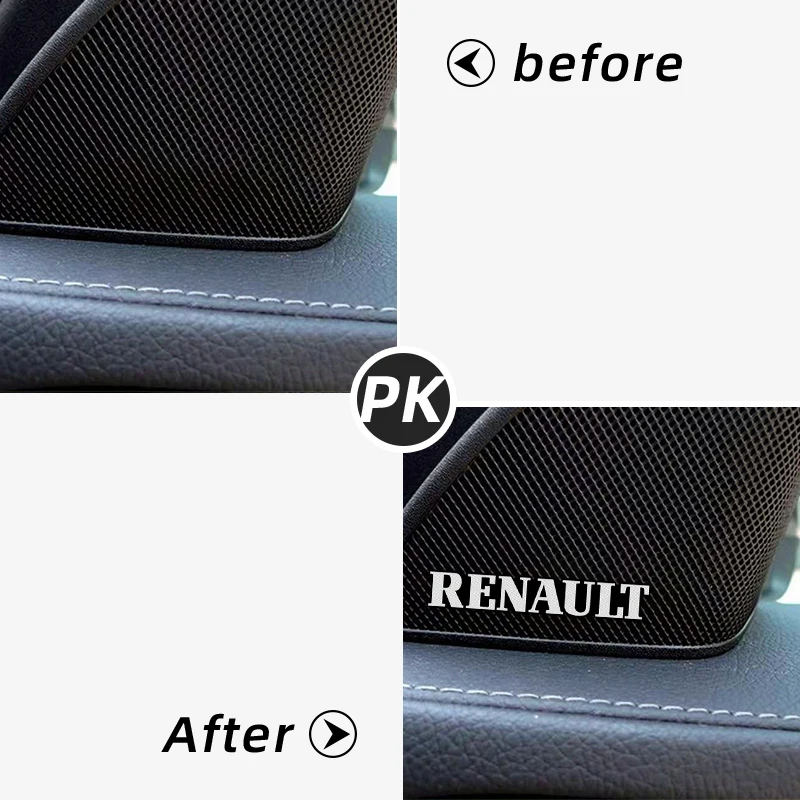 4 шт. 3D алюминиевый динамик стерео значок эмблема наклейка для Renault Laguna 2 Captur Fluence