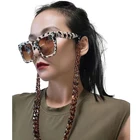 Новые широкие янтарные акриловые очки, цепочка для очков, женские очки для чтения, подвесная цепочка на шею, большой размер, ремешок для очков, подарки