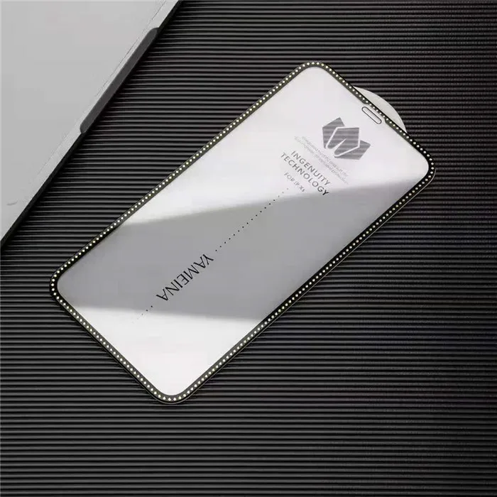 Роскошная блестящая Алмазная пленка из закаленного стекла для iPhone 11 Pro MAX XR XS MAX X6 6S 7 8 Plus, защита экрана, полное покрытие, стеклянная пленка - Цвет: Gold