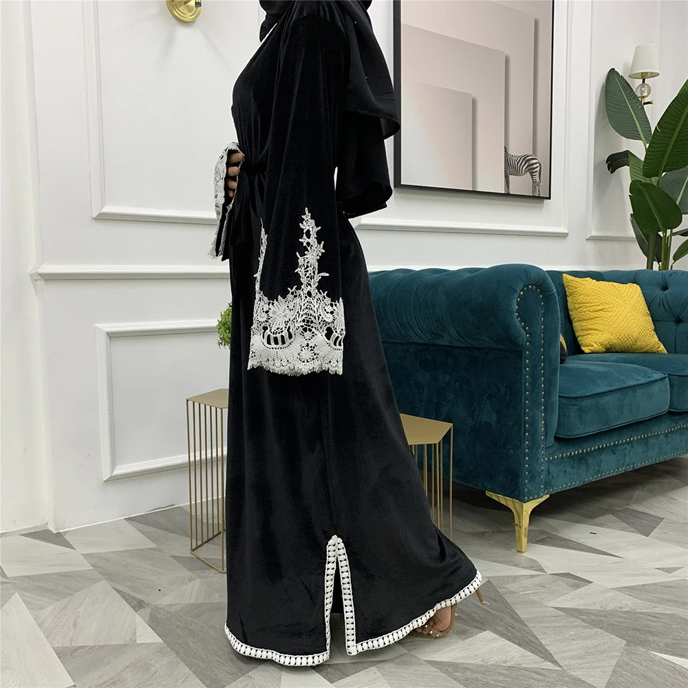 

Velvet Abaya Dubai Kaftan Turkey Kimono Cardigan Hijab Muslim Dress American Islam Clothing Abayas For Women Mode
