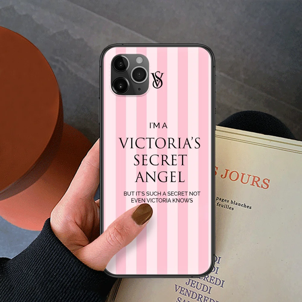 

Victoria Exy Fashion Phone Case For Iphone 4 4s 5 5S SE 5C 6 6S 7 8 Plus X XS XR 11 12 Mini Pro Max 2020 black Shell 3D Hoesjes