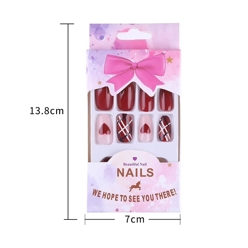 Красочные накладные ногти 24 шт./компл. полное покрытие Типсы для дизайна ногтей