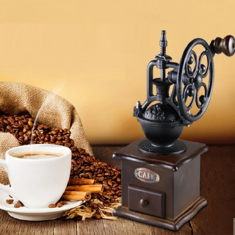 

Classical Wooden Manual Coffee Grinder Coffee Bean Spice Mill