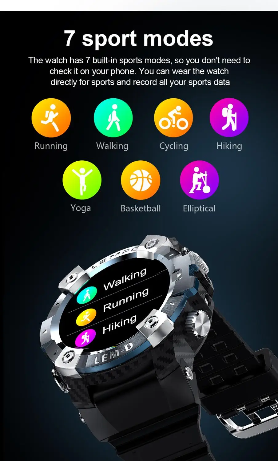 

Wireless Bluetooth Headset Smart Bracelet 1.3 " Multiple Sport Modes Call information Reminder Weather Smartwatches Man Women