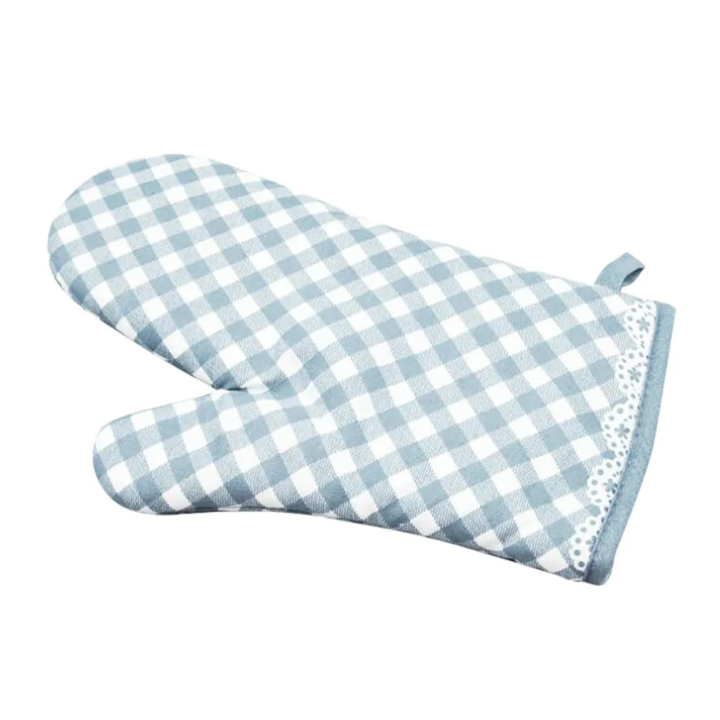 Рукавицы для кухонной печи рукавицы из полиэстера с принтом в клетку