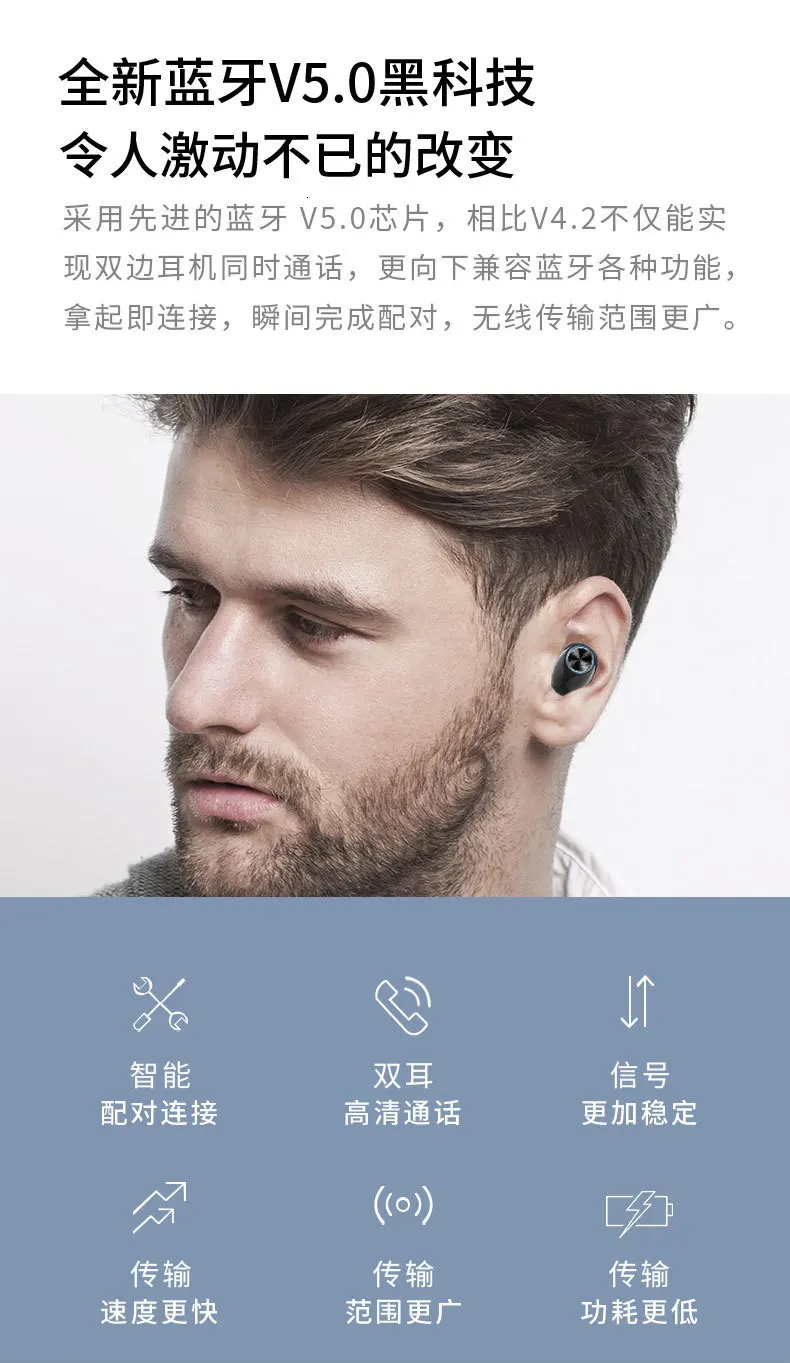 Yinyoo A14 Bluetooth 5,0 TWS Беспроводные водонепроницаемые наушники-вкладыши Bluetooth с шумоподавлением